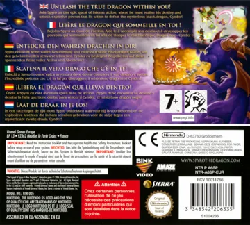 Legend of Spyro, The - A New Beginning (Europe) (En,Fr,De,Es,It,Nl) box cover back